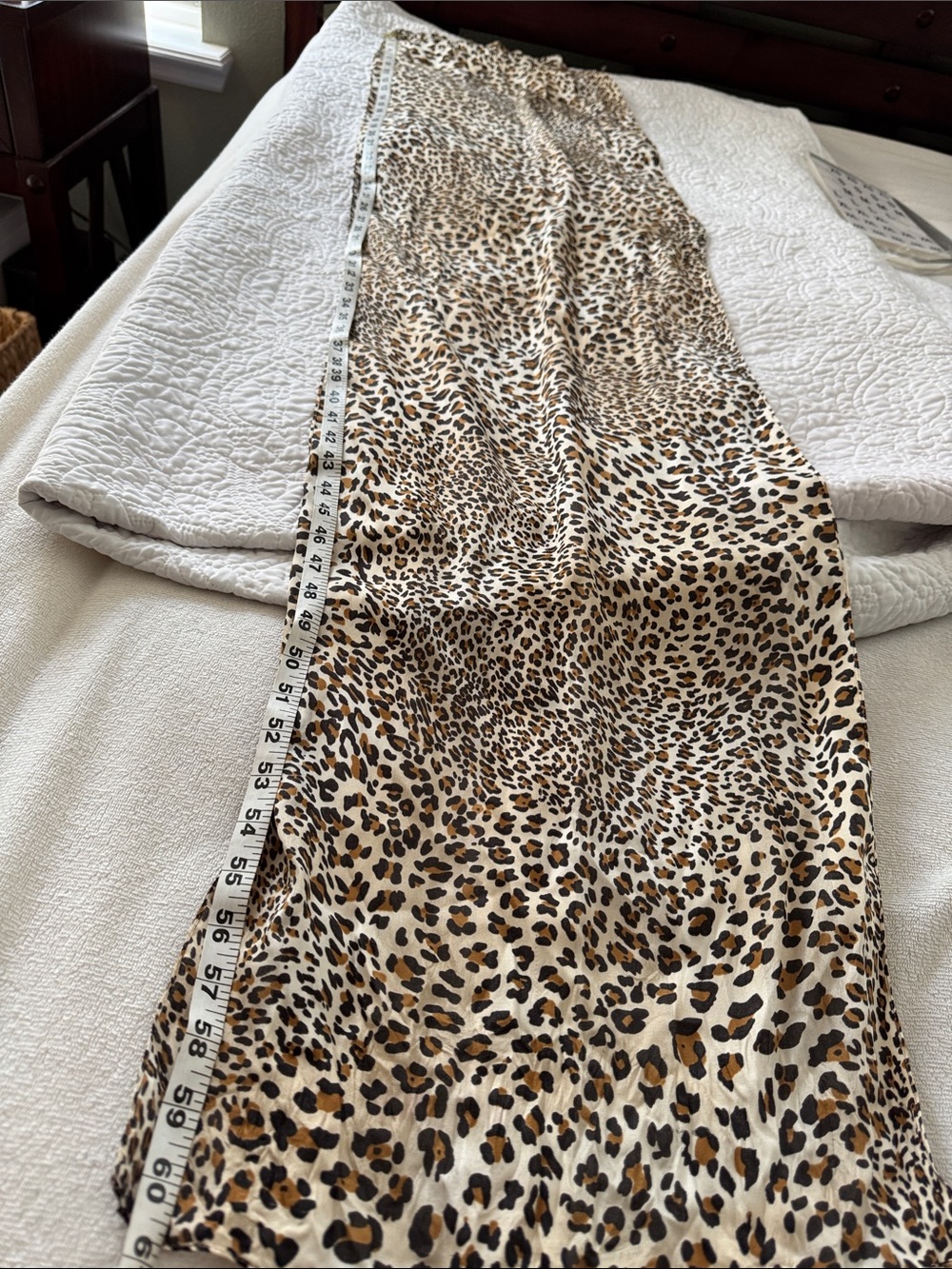 Vintage Leopard Print Satin Scarf - Brown & Black